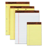 "the Legal Pad" + Perforated Pads, Wide-legal Rule, 8.5 X 14, Canary, 50 Sheets, Dozen