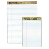 Second Nature Premium Recycled Pads, Narrow Rule, 5 X 8, White, 50 Sheets, Dozen