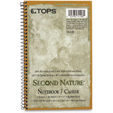 Second Nature Single Subject Wirebound Notebooks, 1 Subject, Narrow Rule, Green Cover, 8 X 5, 80 Sheets