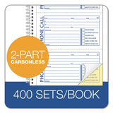 Second Nature Phone Call Book, 2 3-4 X 5, Two-part Carbonless, 400 Forms