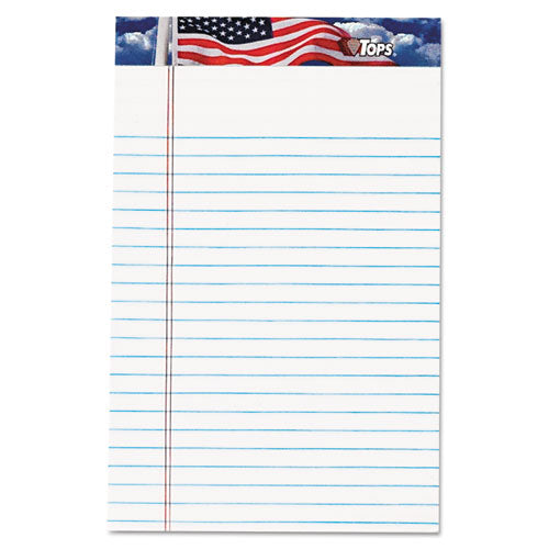 American Pride Writing Pad, Narrow Rule, 5 X 8, White, 50 Sheets, 12-pack