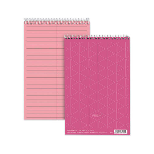 Prism Steno Books, Gregg Rule, 6 X 9, Pink, 80 Sheets, 4-pack