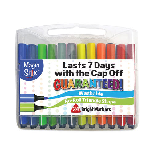 Magic Stix Markers, Medium Bullet Tip, Assorted Colors, 24-pack