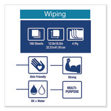 Industrial Paper Wiper, 4-ply, 12.8 X 16.5, Blue, 180-carton