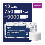 Coreless High Capacity Bath Tissue, 2-ply, White, 750 Sheets-roll, White, 12-carton