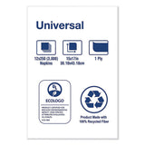 Universal One-ply Dinner Napkins, 1-ply, 15" X 17", Natural, 250-pack, 12pk-ct