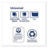 Universal Dinner Napkins, 1-ply, 17" X 17", 1-4 Fold, White, 4008-carton