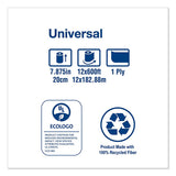 Universal Hardwound Roll Towel, 7.88" X 600 Ft, Natural, 12-carton