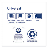 Universal Bath Tissue, Septic Safe, 2-ply, White, 500 Sheets-roll, 96 Rolls-carton