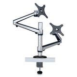 Dual Monitor Mount For 13" To 27" Monitors, 360 Deg Rotation, +80 Deg--90 Deg Tilt, 180 Deg Pan, Black-silver, Supports 22 Lb