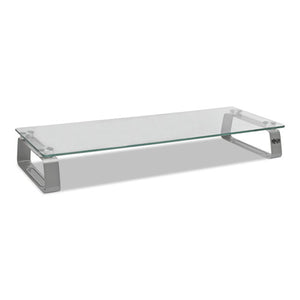 Universal Glass-top Monitor Riser, 22" X 8" X 3", Clear, Supports 3.9 Lbs