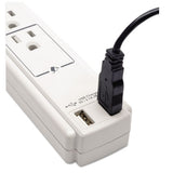 Protect It! Surge Protector, 6 Outlets-2 Usb, 6 Ft Cord, 990 Joules, Gray