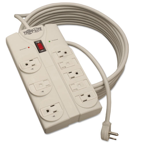 Protect It! Surge Protector, 8 Outlets, 25 Ft Cord, 1440 Joules, Light Gray