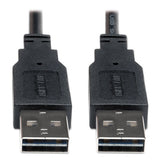 Universal Reversible Usb 2.0 Cable, Reversible A To B (m-m), 6 Ft., Black