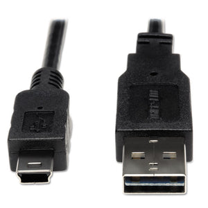 Universal Reversible Usb 2.0 Cable, Reversible A To 5-pin Mini B (m-m), 6 Ft.