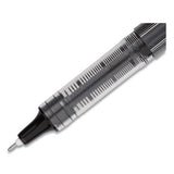 Vision Needle Stick Roller Ball Pen, Fine 0.7mm, Black Ink, Silver Barrel, Dozen