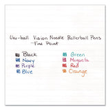 Vision Needle Stick Roller Ball Pen, Fine 0.7mm, Assorted Ink, Silver Barrel, 8-set