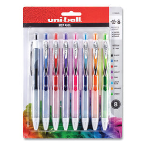 Signo 207 Retractable Gel Pen, Medium 0.7mm, Assorted Ink-barrel, 8-set