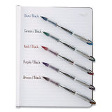 Vision Elite Blx Series Stick Roller Ball Pen, 0.8mm, Assorted Ink-barrel, 5-pack