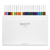 Emott Ever Fine Porous Point Pens, Fine 0.4 Mm, Assorted Ink, White Barrel, 40-set