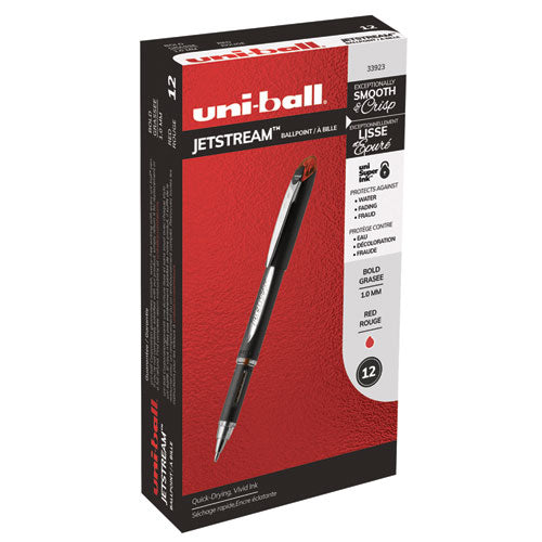 Jetstream Stick Ballpoint Pen, Bold 1 Mm, Red Ink, Black Barrel