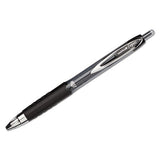 Signo 207 Retractable Gel Pen, 0.7mm, Black Ink, Smoke-black Barrel, Dozen