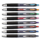 Signo 207 Retractable Gel Pen, Medium 0.7mm, Assorted Ink, Black Barrel, 8-set