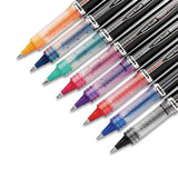 Vision Elite Stick Roller Ball Pen, Micro 0.5mm, Assorted Ink, Black Barrel