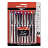 Vision Elite Stick Roller Ball Pen, Micro 0.5mm, Assorted Ink, Black Barrel