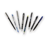 Onyx Stick Roller Ball Pen, Micro 0.5mm, Blue Ink, Black Matte Barrel, Dozen