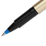 Deluxe Stick Roller Ball Pen, Fine 0.7mm, Blue Ink, Champagne Barrel, Dozen