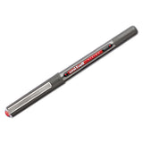 Vision Stick Roller Ball Pen, Micro 0.5mm, Red Ink, Gray-red Barrel, Dozen