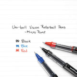 Vision Stick Roller Ball Pen, Micro 0.5mm, Red Ink, Gray-red Barrel, Dozen