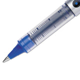 Vision Stick Roller Ball Pen, Fine 0.7mm, Blue Ink, Blue-gray Barrel, Dozen