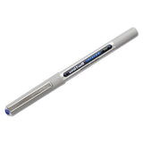 Vision Stick Roller Ball Pen, Fine 0.7mm, Blue Ink, Blue-gray Barrel, Dozen