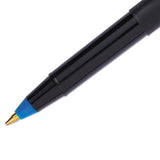 Onyx Stick Roller Ball Pen, Fine 0.7mm, Blue Ink, Black Matte Barrel, Dozen