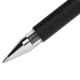 Signo Grip Stick Gel Pen, 0.7mm, Black Ink, Silver-black Barrel, Dozen