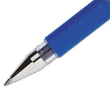 Signo Grip Stick Gel Pen, Medium 0.7mm, Blue Ink, Silver-blue Barrel, Dozen