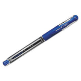 Signo Grip Stick Gel Pen, Medium 0.7mm, Blue Ink, Silver-blue Barrel, Dozen