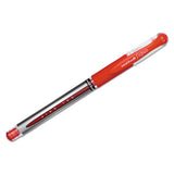 Signo Grip Stick Gel Pen, Medium 0.7mm, Red Ink, Silver-red Barrel, Dozen