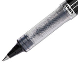 Vision Elite Stick Roller Ball Pen, Super-fine 0.5mm, Black Ink, Black Barrel