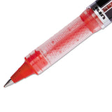 Vision Elite Stick Roller Ball Pen, Super-fine 0.5mm, Red Ink, Black-red Barrel
