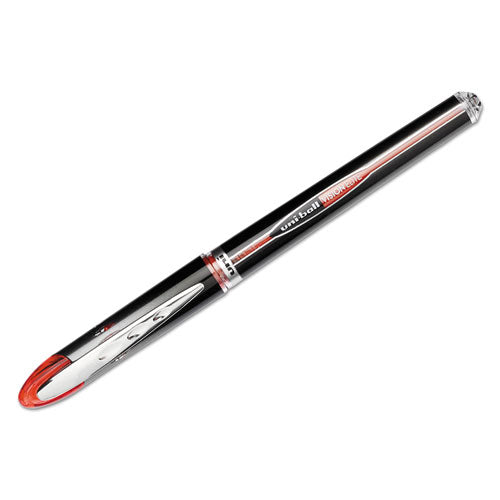 Vision Elite Stick Roller Ball Pen, Super-fine 0.5mm, Red Ink, Black-red Barrel