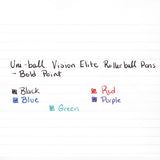 Vision Elite Stick Roller Ball Pen, Bold 0.8mm, Red Ink, White-red Barrel