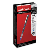 Vision Roller Ball Pen, Bold 1 Mm, Blue Ink, Black-blue Barrel, Dozen