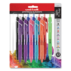 Jetstream Elements Ballpoint Pen, Medium 1 Mm, Assorted Ink-barrel, 12-pack