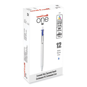 Unione Gel Pen, Retractable, Medium 0.7 Mm, Blue Ink, White Barrel, Dozen