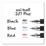 207 Plus+ Gel Pen, Retractable, Medium 0.7 Mm, Black Ink, Black Barrel, Dozen