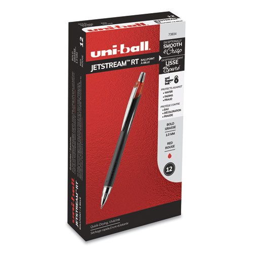 Jetstream Retractable Ballpoint Pen, Bold 1mm, Red Ink, Black Barrel