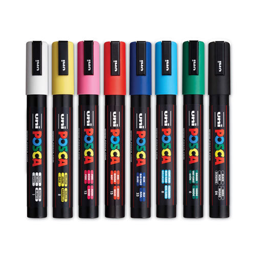 Posca Permanent Specialty Marker, Medium Bullet Tip, Assorted Colors, 8-pack